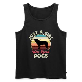 Aidi Dog Silhouette Vintage Sunset pour les amoureux des chiens - Débardeur bio Premium Homme - noir - Devant - Michal (187cm)