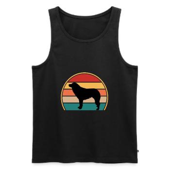 Aidi Dog Silhouette Vintage Sunset pour les amoureux des chiens - Débardeur bio Premium Homme - noir - Devant - Michal (187cm)