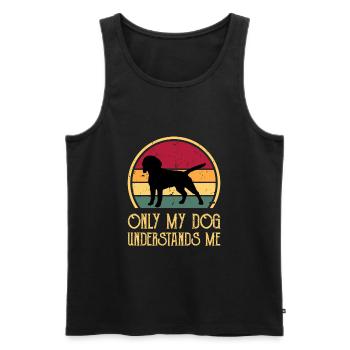 Beagle Dog Lover Silhouette Vintage Sunset - Débardeur bio Premium Homme - noir - Devant - Michal (187cm)