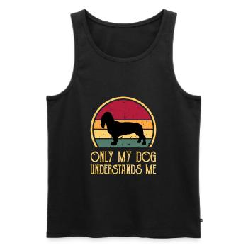 Basset Artesien Normand Dog Silhouette Retro Sun - Men's Premium Organic Tank Top - black - Front - Michal (187cm)