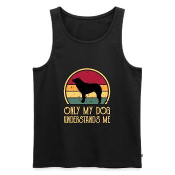 Aidi Dog Silhouette Vintage Sunset pour les amoureux des chiens - Débardeur bio Premium Homme - noir - Devant - Michal (187cm)