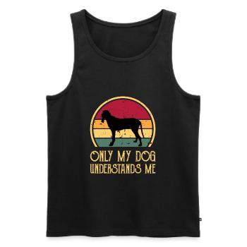 Ariegeois Dog Lover Silhouette Vintage Sunset - Débardeur bio Premium Homme - noir - Devant - Michal (187cm)