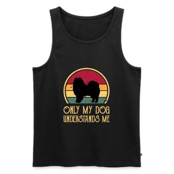 American Eskimo Dog Love Silhouette Vintage Sunset - Débardeur bio Premium Homme - noir - Devant - Michal (187cm)