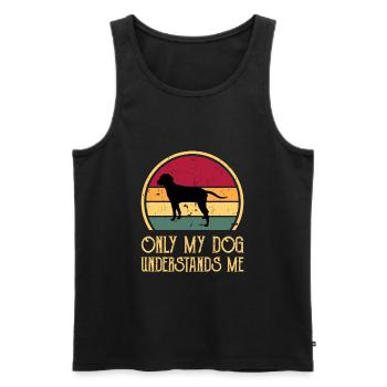 Anglo Francais de Petite Venerie Hundesilhouette - Männer Premium Bio Tank Top - Schwarz - Vorne - AI Model Male 178 light (178cm)