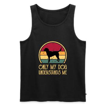 Beagle Harrier Hundeliebhaber Silhouette Vintage Sonnenuntergang - Männer Premium Bio Tank Top - Schwarz - Vorne - AI Model Male 178 light (178cm)