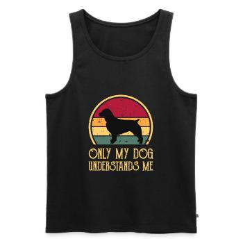 Boykin Spaniel Dog Lover Silhouette Vintage Sunset - Débardeur bio Premium Homme - noir - Devant - AI Model Male 178 light (178cm)