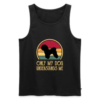 Bichon Frise Dog Lover Silhouette Vintage Sunset - Débardeur bio Premium Homme - noir - Devant - Michal (187cm)