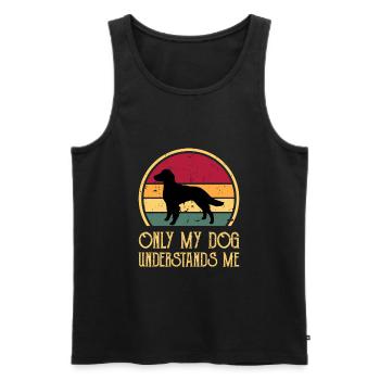 Britanny Dog Lover Silhouette Vintage Sunset - Débardeur bio Premium Homme - noir - Devant - Michal (187cm)