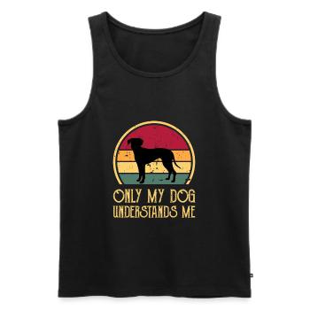 Blue Lacy Dog Lover Silhouette Vintage Sunset - Débardeur bio Premium Homme - noir - Devant - Michal (187cm)