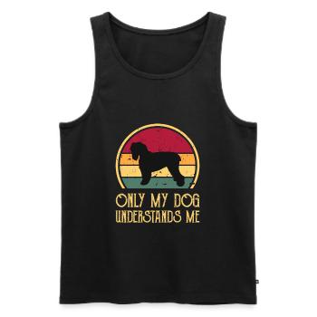 Noir Terrier Russe Chien Silhouette Rétro Coucher de Soleil - Débardeur bio Premium Homme - noir - Devant - Michal (187cm)