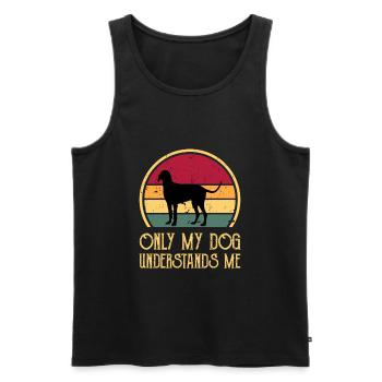 Billy Dog Silhouette Vintage Sunset pour les amoureux des chiens - Débardeur bio Premium Homme - noir - Devant - Michal (187cm)
