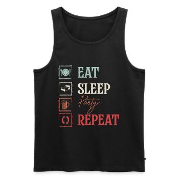 Feier Saufen Lustig Bier - Männer Premium Bio Tank Top - Schwarz - Vorne - AI Model Male 178 light (178cm)