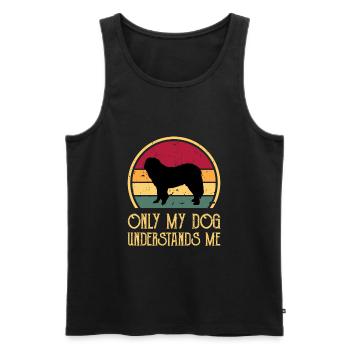 Caucasian Shepherd Dog Silhouette Retro Sunset - Men's Premium Organic Tank Top - black - Front - Michal (187cm)