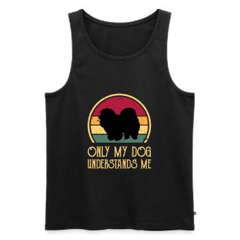 Chow Chow Dog Lover Silhouette Vintage Sunset - Men's Premium Organic Tank Top - black - Front - Michal (187cm)