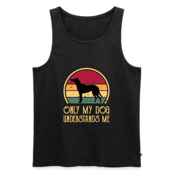 Collie Smooth Dog Lover Silhouette Vintage Sunset - Men's Premium Organic Tank Top - black - Front - AI Model Male 178 light (178cm)
