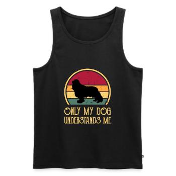 Cavalier King Charles Spaniel Dog Silhouette - Men's Premium Organic Tank Top - black - Front - Michal (187cm)