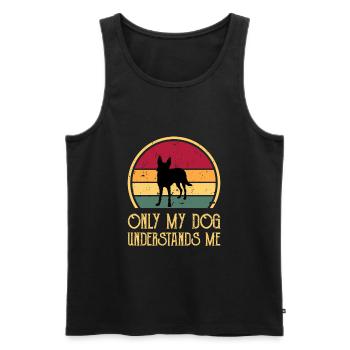 Carolina Dog Lover Silhouette Vintage Sunset - Débardeur bio Premium Homme - noir - Devant - Michal (187cm)