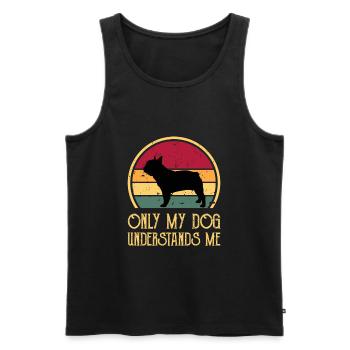 Français Bulldog Dog Lover Silhouette Vintage Sunset - Débardeur bio Premium Homme - noir - Devant - Michal (187cm)