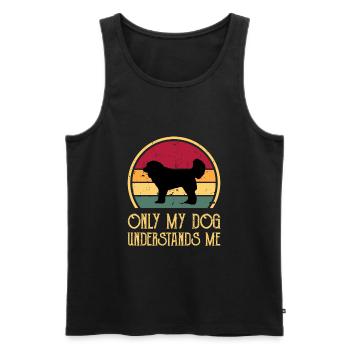 Georgischer Schäferhund Liebe Silhouette Retro Sonnenuntergang - Männer Premium Bio Tank Top - Schwarz - Vorne - Michal (187cm)