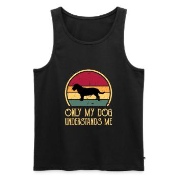 Drever Hundeliebhaber Silhouette Vintage Sonnenuntergang - Männer Premium Bio Tank Top - Schwarz - Vorne - Michal (187cm)