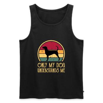Dunker Dog Lover Silhouette Vintage Sunset - Débardeur bio Premium Homme - noir - Devant - Michal (187cm)