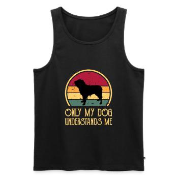 Dutch Smoushond Dog Love Silhouette Vintage Sunset - Débardeur bio Premium Homme - noir - Devant - Michal (187cm)