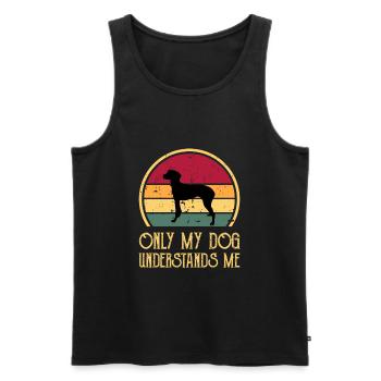 Hygenhund Dog Lover Silhouette Vintage Sunset - Débardeur bio Premium Homme - noir - Devant - Michal (187cm)