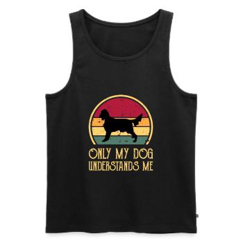 Irish Setter Hundeliebhaber Silhouette Vintage Sonnenuntergang - Männer Premium Bio Tank Top - Schwarz - Vorne - AI Model Male 178 light (178cm)