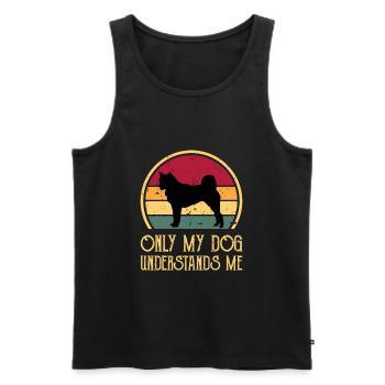Hokkaido Ken Dog Lover Silhouette Vintage Sunset - Débardeur bio Premium Homme - noir - Devant - Michal (187cm)
