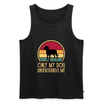 Grand Suisse Mountain Dog Silhouette Retro Sunset - Débardeur bio Premium Homme - noir - Devant - Michal (187cm)