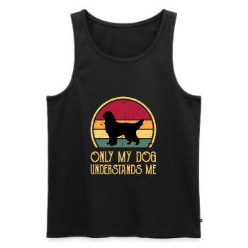 Gordon Setter Hundeliebhaber Silhouette Vintage Sonnenuntergang - Männer Premium Bio Tank Top - Schwarz - Vorne - Michal (187cm)