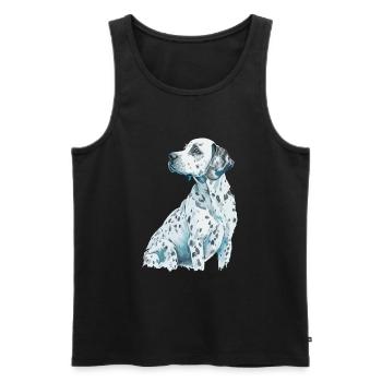 Nette dalmatinische Hunderasse Kopf Cartoon Illustration - Männer Premium Bio Tank Top - Schwarz - Vorne - AI Model Male 178 light (178cm)