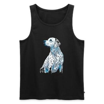 Nette dalmatinische Hunderasse Kopf Cartoon Illustration - Männer Premium Bio Tank Top - Schwarz - Vorne - AI Model Male 178 light (178cm)