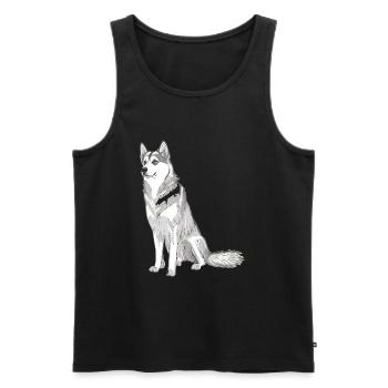 Nette Husky Hund Rasse Kopf Cartoon Illustration - Männer Premium Bio Tank Top - Schwarz - Vorne - AI Model Male 178 light (178cm)
