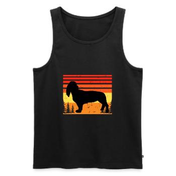 Basset Artesien Normand Dog Silhouette Retro Sun - Men's Premium Organic Tank Top - black - Front - Michal (187cm)