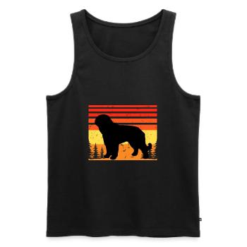 Barbet Dog Lover Silhouette Vintage Sunset - Men's Premium Organic Tank Top - black - Front - Michal (187cm)