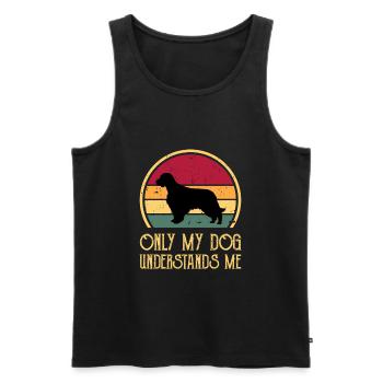 Welsh Springer Spaniel Dog Silhouette Retro Sunset - Débardeur bio Premium Homme - noir - Devant - Michal (187cm)