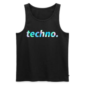 Techno Rave Festival Electro Music Raver - Men's Premium Organic Tank Top - black - Front - AI Model Male 178 light (178cm)