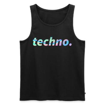 Techno Rave Festival Electro Music Raver - Men's Premium Organic Tank Top - black - Front - AI Model Male 178 light (178cm)