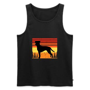 Brazilian Terrier Dog Love Silhouette Retro Sunset - Débardeur bio Premium Homme - noir - Devant - Michal (187cm)