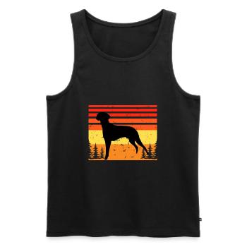 Braque Francais Dog Love Silhouette Vintage Sunset - Men's Premium Organic Tank Top - black - Front - Michal (187cm)