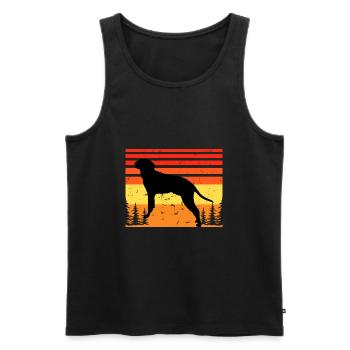 Braque Saint Germain Hund Silhouette Retro Sonnenuntergang - Männer Premium Bio Tank Top - Schwarz - Vorne - AI Model Male 178 light (178cm)