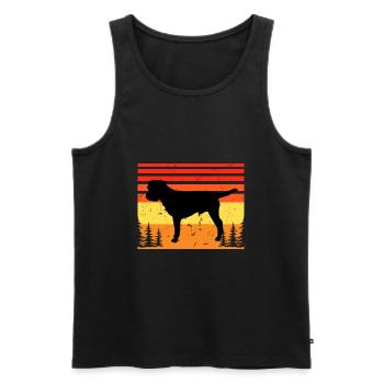 Border Terrier Dog Lover Silhouette Vintage Sunset - Débardeur bio Premium Homme - noir - Devant - AI Model Male 178 light (178cm)
