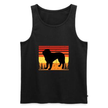 Bosnian Coarse Haired Hound Dog Silhouette Retro - Men's Premium Organic Tank Top - black - Front - AI Model Male 178 light (178cm)
