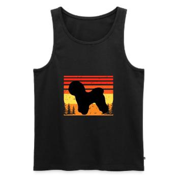 Bichon Frise Dog Lover Silhouette Vintage Sunset - Débardeur bio Premium Homme - noir - Devant - Michal (187cm)