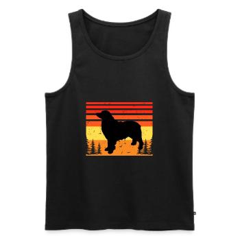 Berner Laufhund Dog Love Silhouette Vintage Sunset - Men's Premium Organic Tank Top - black - Front - AI Model Male 178 light (178cm)