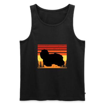 Coton De Tulear Dog Love Silhouette Vintage Sunset - Men's Premium Organic Tank Top - black - Front - Michal (187cm)