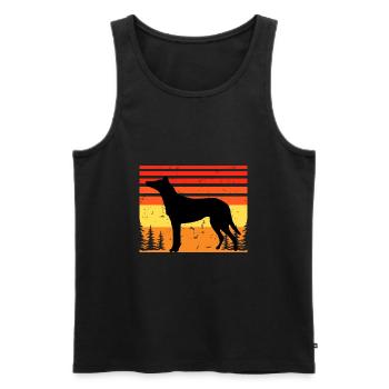Collie Smooth Dog Lover Silhouette Vintage Sunset - Men's Premium Organic Tank Top - black - Front - AI Model Male 178 light (178cm)