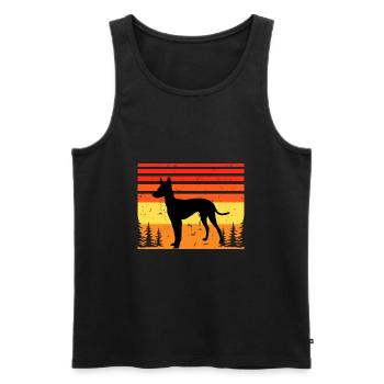 Cirneco Dell Etna Hund Liebe Silhouette Retro Sonnenuntergang - Männer Premium Bio Tank Top - Schwarz - Vorne - AI Model Male 178 light (178cm)