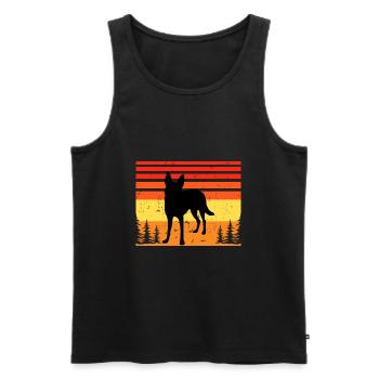 Carolina Dog Lover Silhouette Vintage Sunset - Débardeur bio Premium Homme - noir - Devant - Michal (187cm)